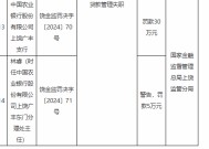 农业银行上饶广丰支行因贷款管理失职被罚30万元